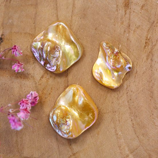 Purple Nugget Shell Bead