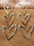 Statement oorbellen met harten goud