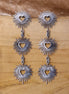 Statement Ohrringe Herzen mit Glitzer Silber