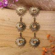 Statement oorbellen harten met sparkle goud