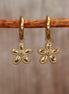 Stainless steel oorbellen met bloemetje goud