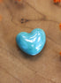 Kraal blauw - keramieken hart turquoise