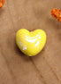 Bead yellow - ceramic heart