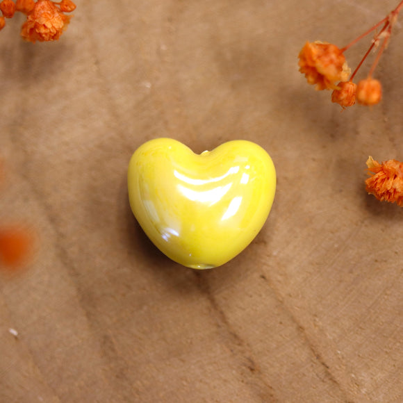 Kraal geel - keramieken hart