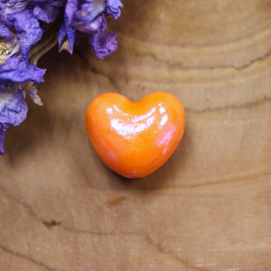 Kraal oranje - keramieken hart