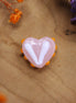 Bead pink - ceramic heart with orange decoration