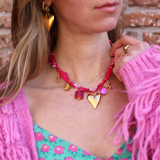 Bandana ketting - roze