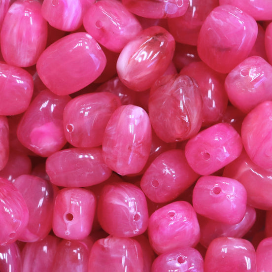 Acryl kraal rechthoek - Fuchsia