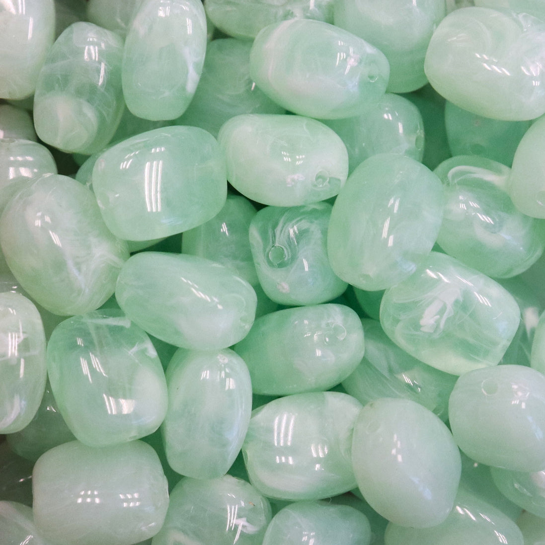 Acryl kraal rechthoek - Turquoise aqua