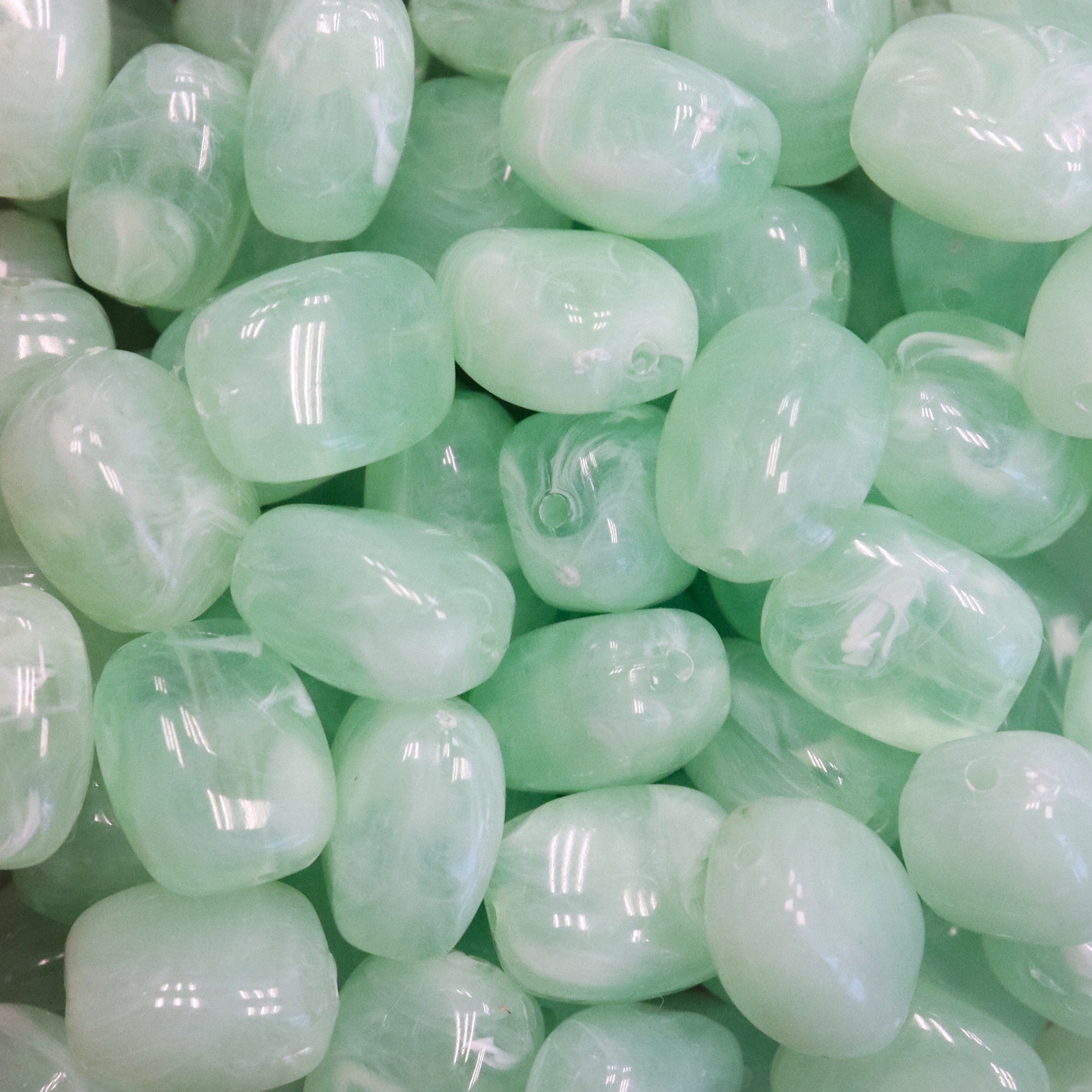 Acryl kraal rechthoek - Turquoise aqua