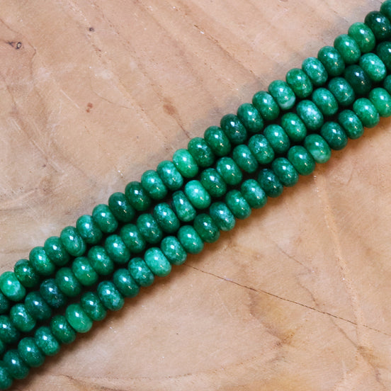 Perlenkette Rondelle gefärbte Jade – Kokosbraun