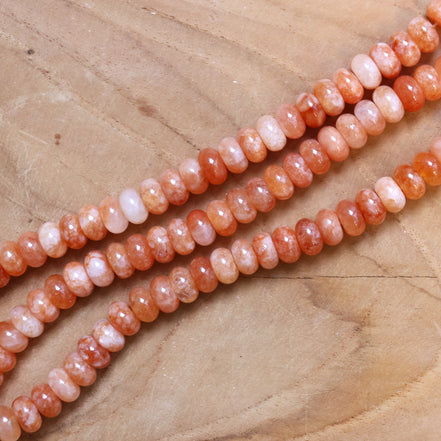 Kralenstreng rondellen dyed jade - Peach