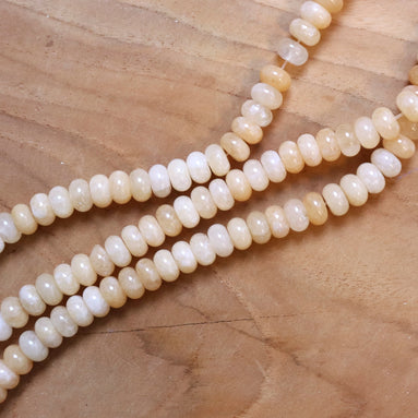 Kralenstreng rondellen dyed jade - Sand