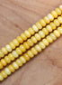 Kralenstreng rondellen dyed jade - Yellow