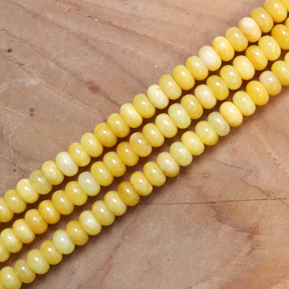 Kralenstreng rondellen dyed jade - Yellow