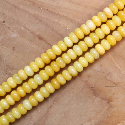 Kralenstreng rondellen dyed jade - Yellow