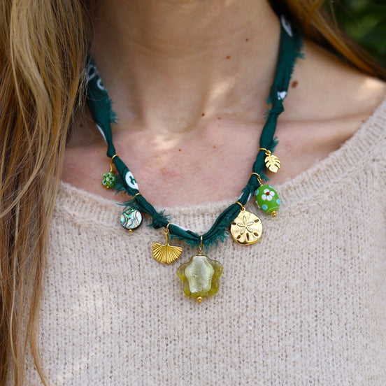 Bandana ketting - donkergroen