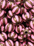 Gestreepte acryl kraal parelmoer - bruin/roze