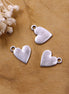 DQ silver heart flat charm