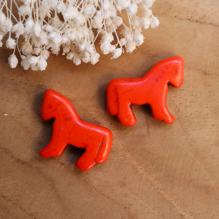 Kraal oranje- paard imitatie turkoois