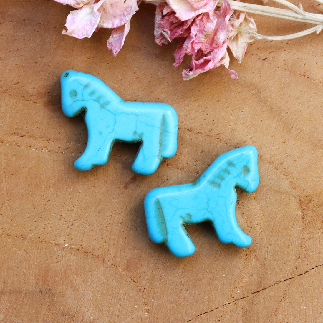 Kraal blauw - paard imitatie turkoois