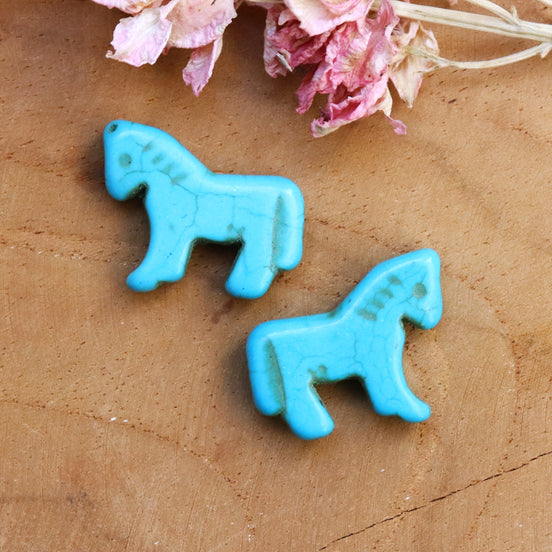 Perle blau - Pferd Imitation Türkis