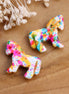 Kraal beige - paard imitatie turkoois multicolor