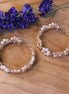 Statement earrings gold - earrings with facet flowers brown