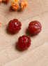 Carnelian pumpkin-shaped bead