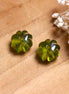 Green bead - acrylic pumpkin shape with gold