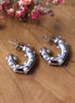 Stainless steel oorstekers met parels zilver