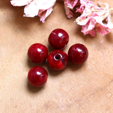 Acryl kraal rond bordeaux rood