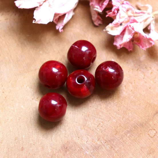 Acryl kraal rond bordeaux rood