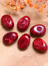 Acryl kraal ongelijk ovaal bordeaux rood
