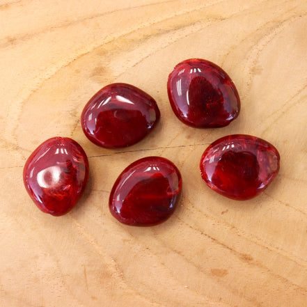 Acryl kraal chunky organische vorm bordeaux rood