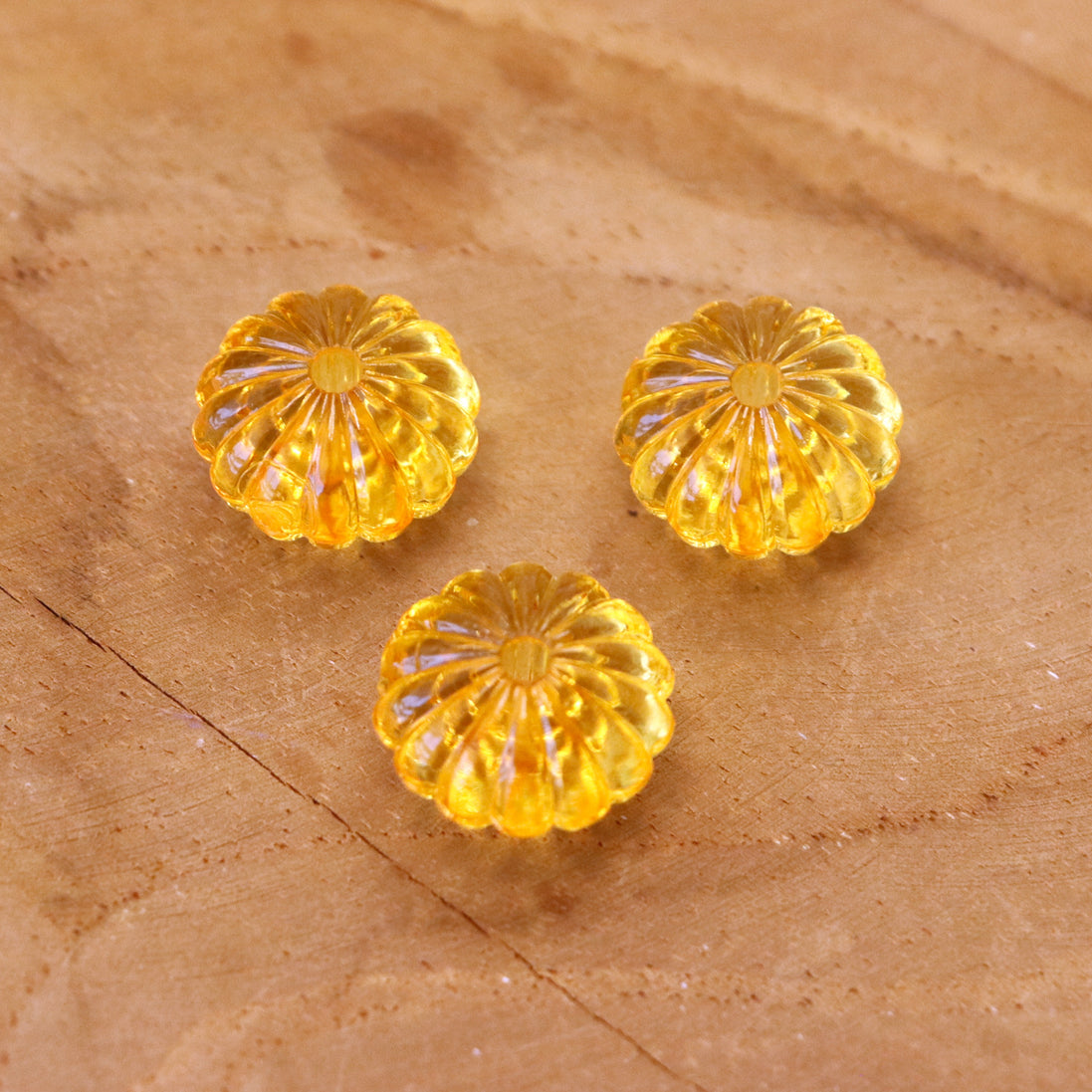 Acrylic bead pumpkin shape orange glossy