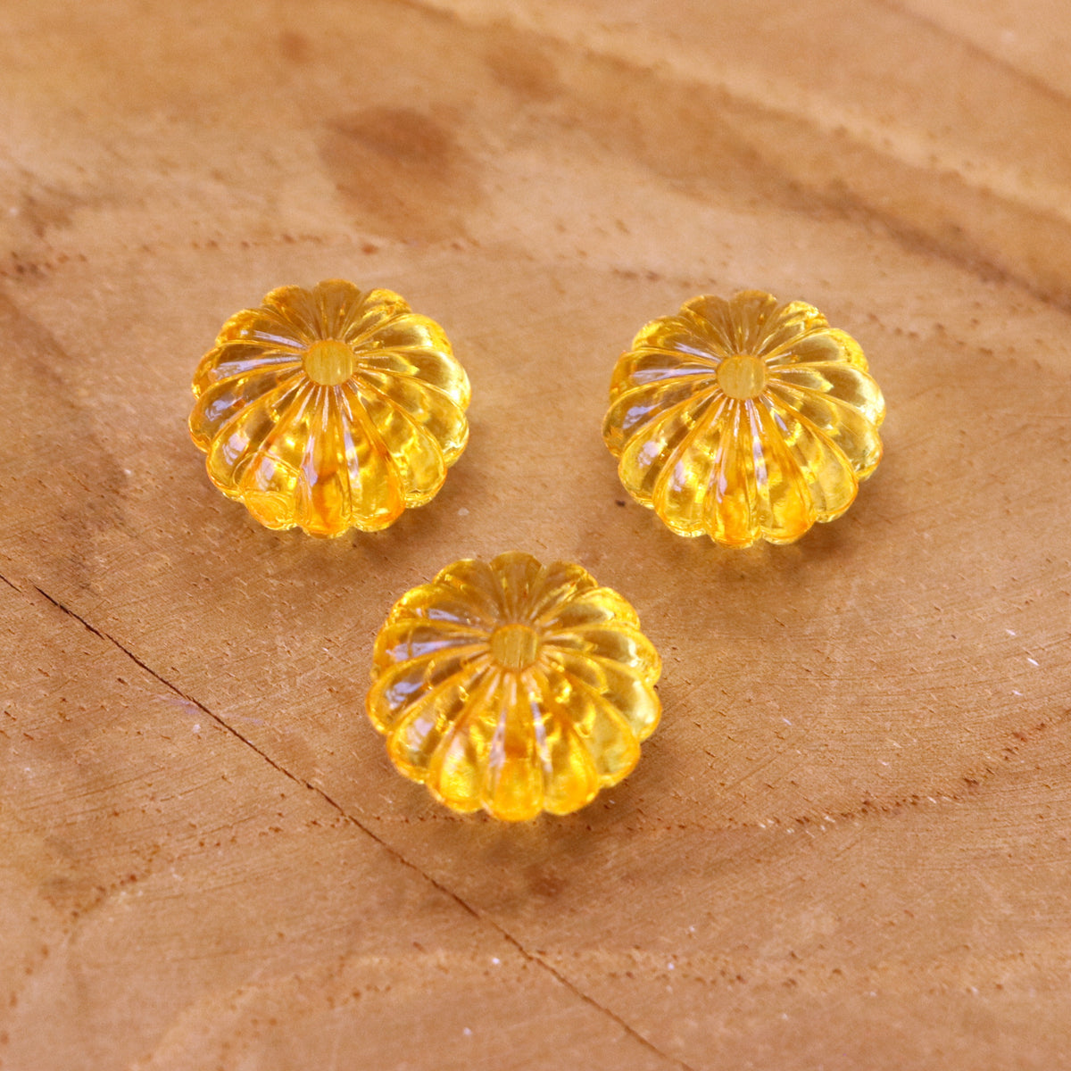 Acrylic bead pumpkin shape orange glossy