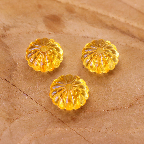 Acrylic bead pumpkin shape orange glossy