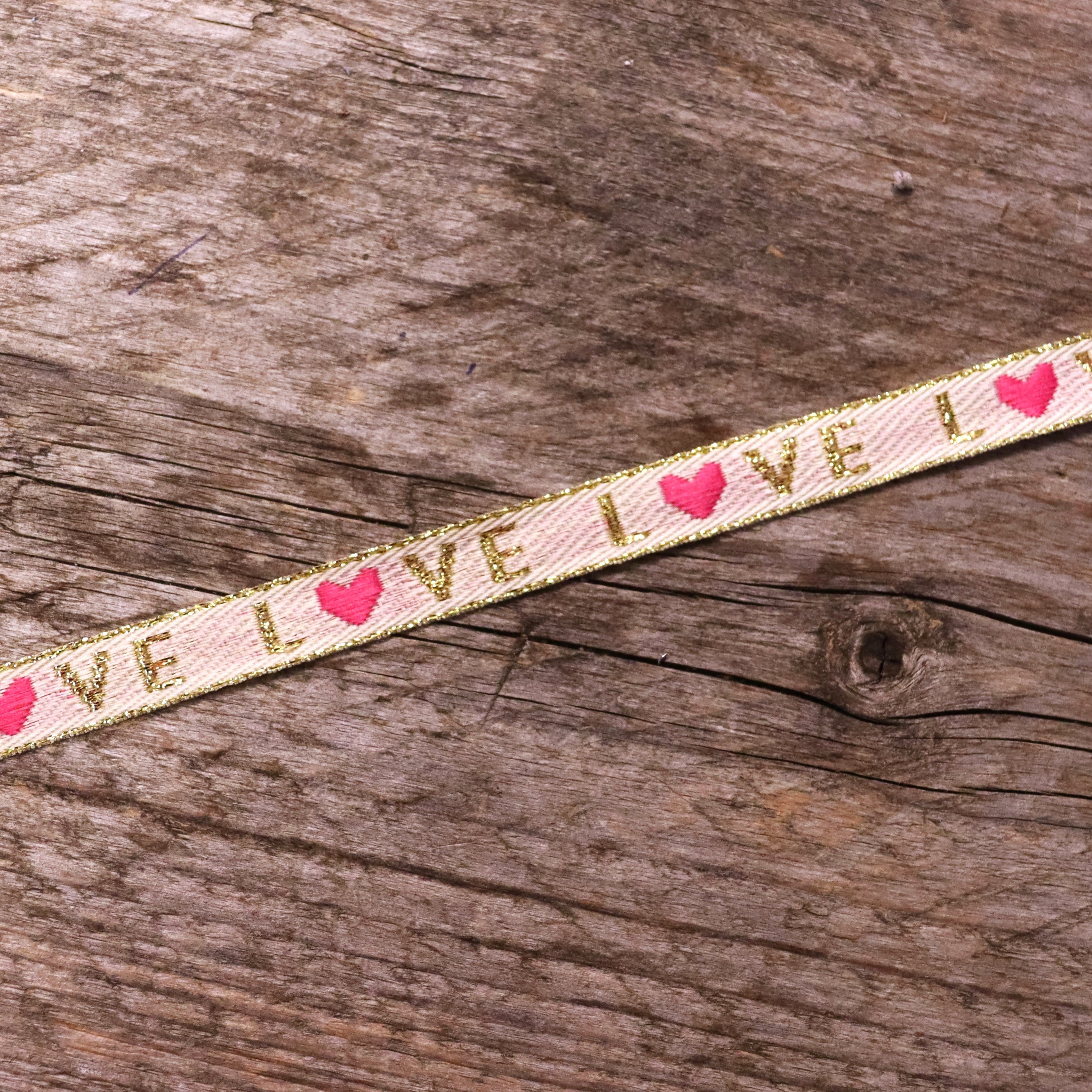 Ribbon love with pink heart