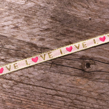 Ribbon love with pink heart
