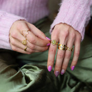 Stainless steel ring goud - open hart