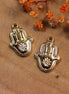 DQ GOLD hamsa hand with flower charm