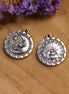 DQ silver pendant double-sided moon/sun