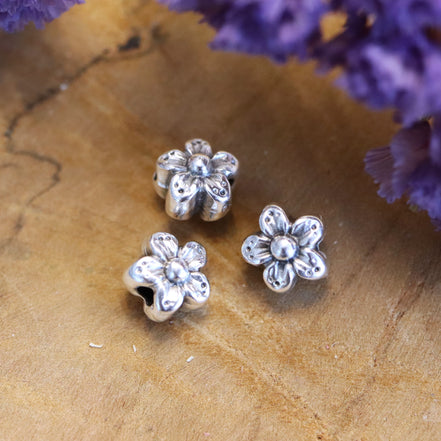 Perle DQ Silber Blume