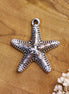 DQ silver starfish relief pendant large