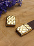 Flat leather 15mm magnetic closure hammered DQ GOLD