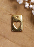DQ GOLD pendant rectangle with open heart