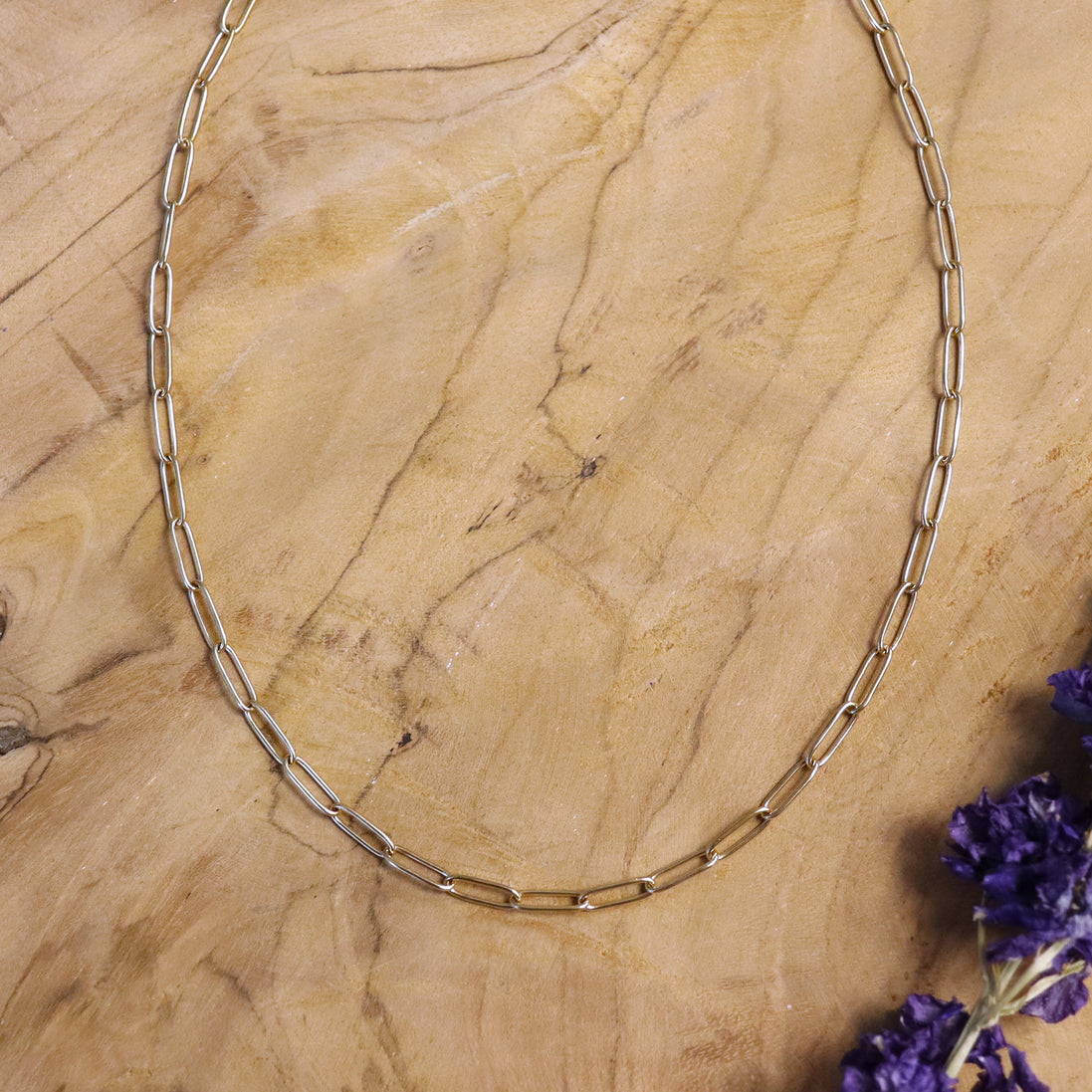 Stainless steel ketting goud - paperclip