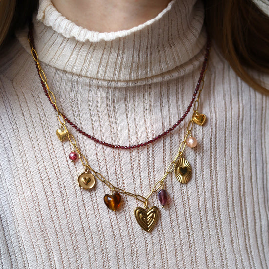 Kralenketting - granaat