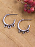 DQ silver stud earring with three eyes small